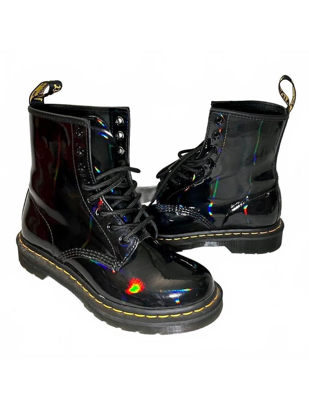 Dr. Martens 1460 YS Holographic Black 8-Eye Boots US 7 EU 38 Fits Women’s 7.5–8